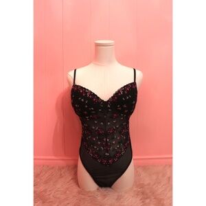 La Vie en Rose Floral Embroidered Teddy